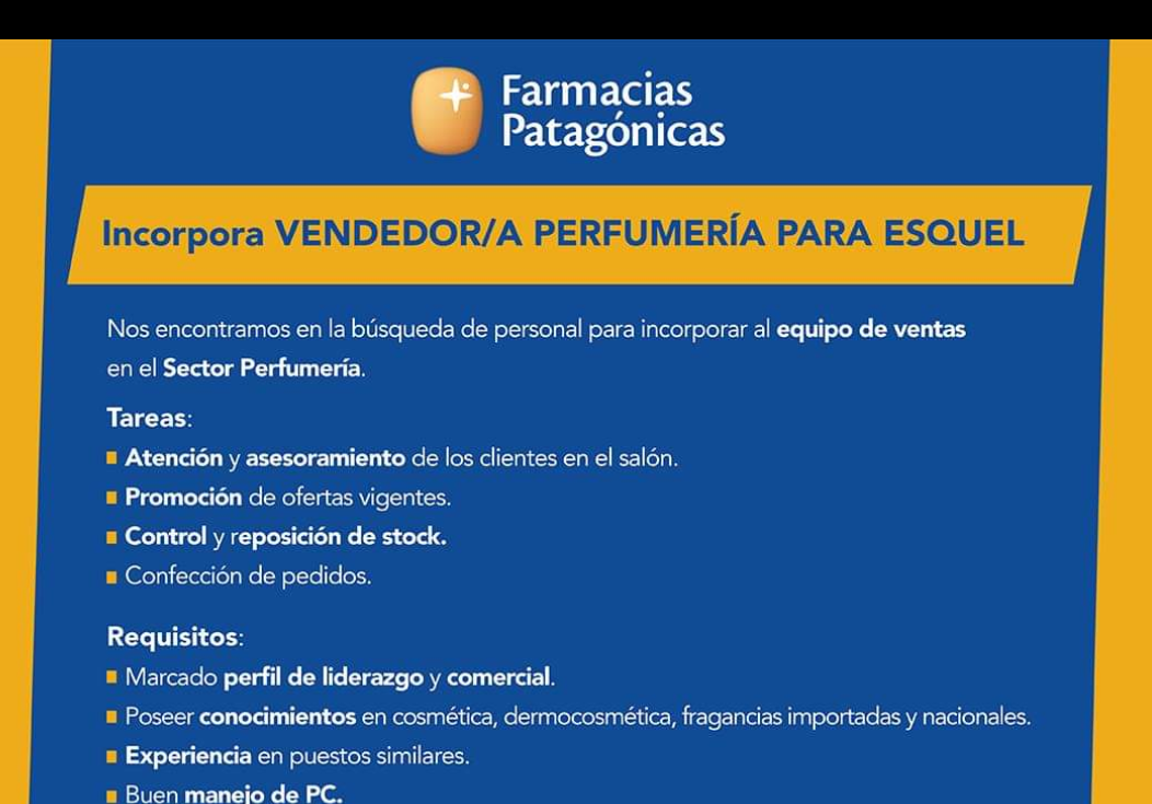 Vendedor Farmacia patagonicas